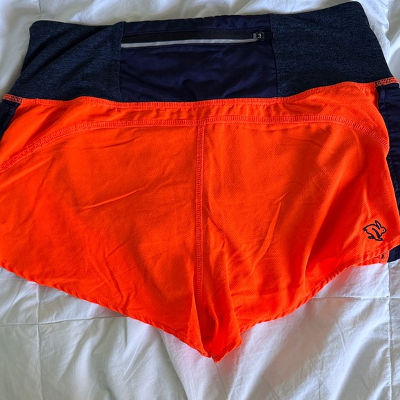 Rabbit Women's neon orange & navy trail Shorts - Picture 5 of 5